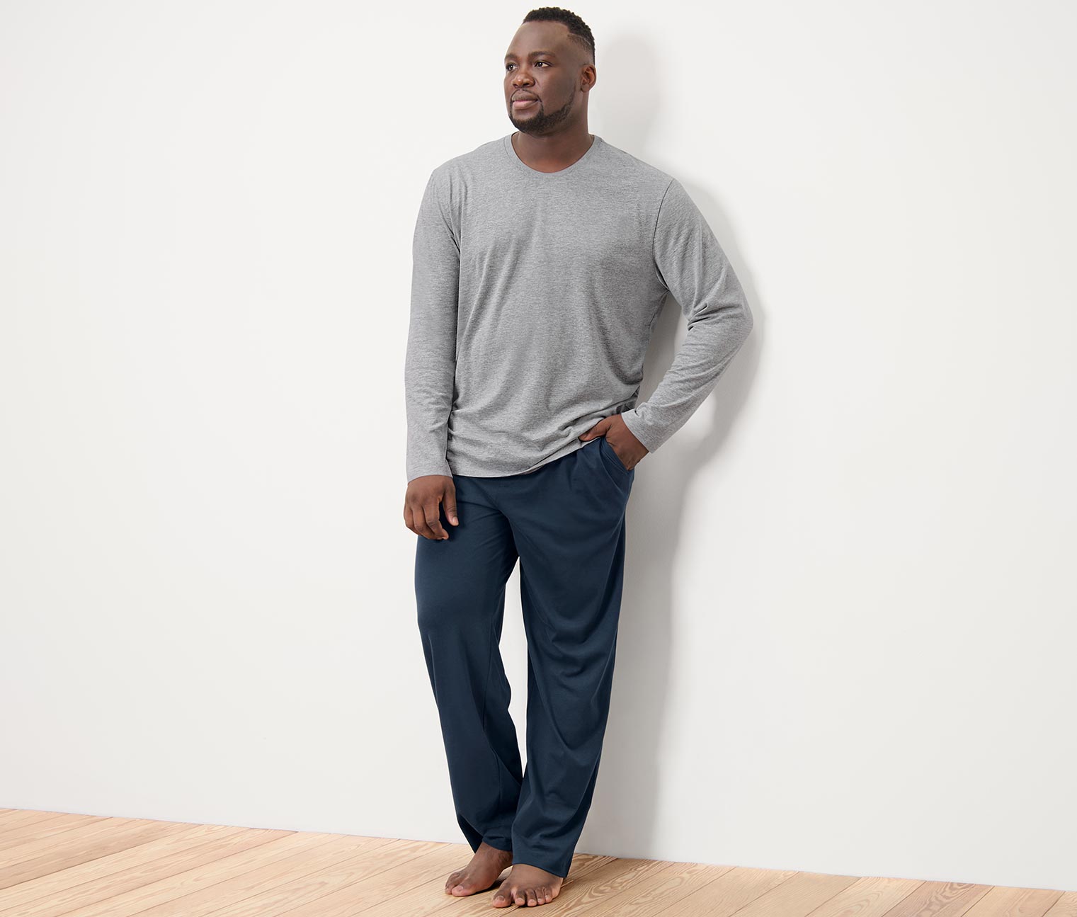 Pyjama, grau/blau