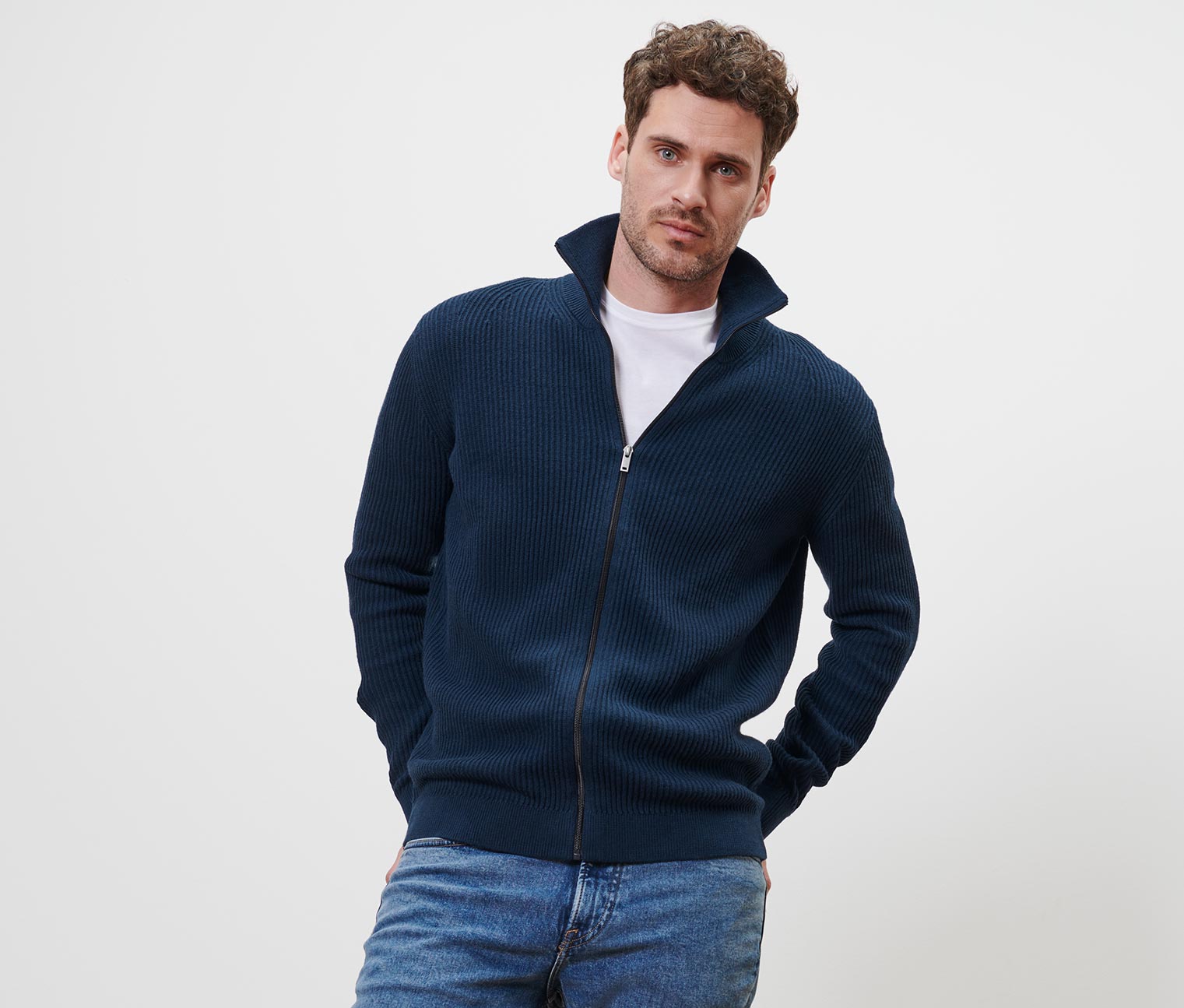 Strickjacke, navy