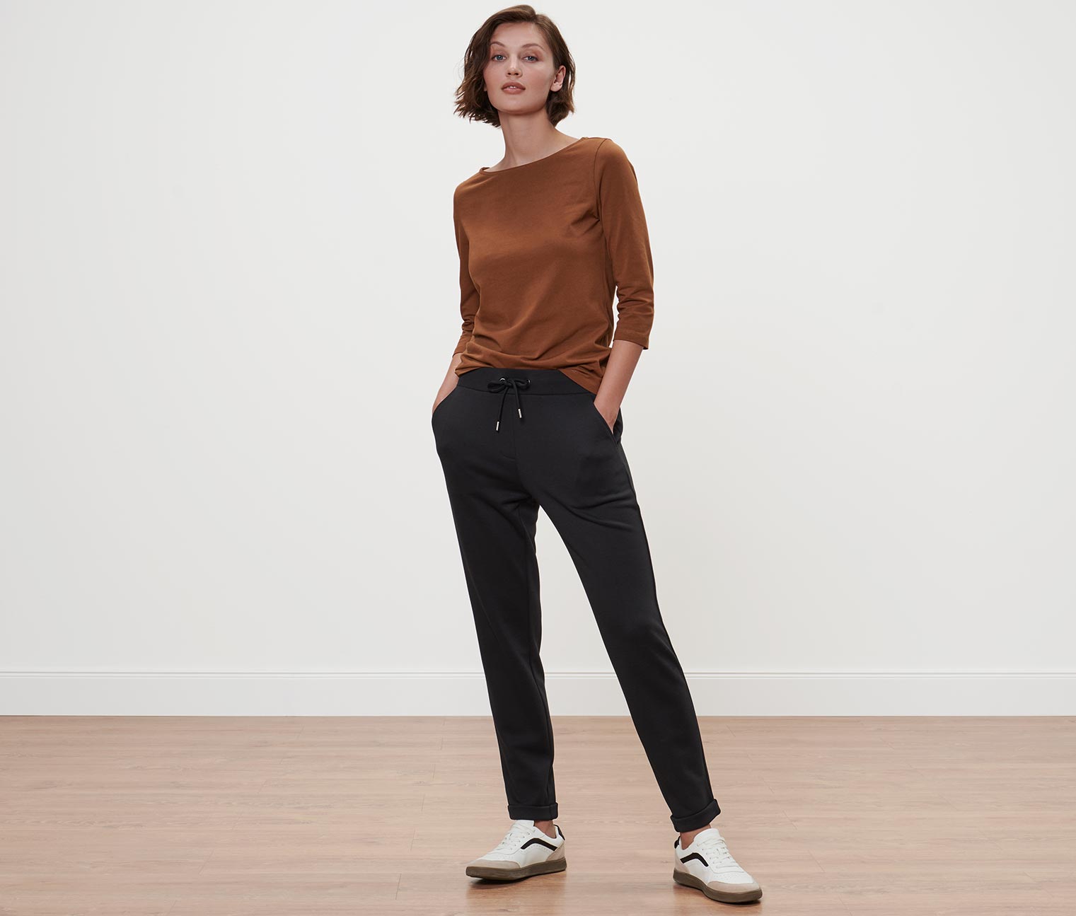 Shirt mit 3/4-Arm, cognac