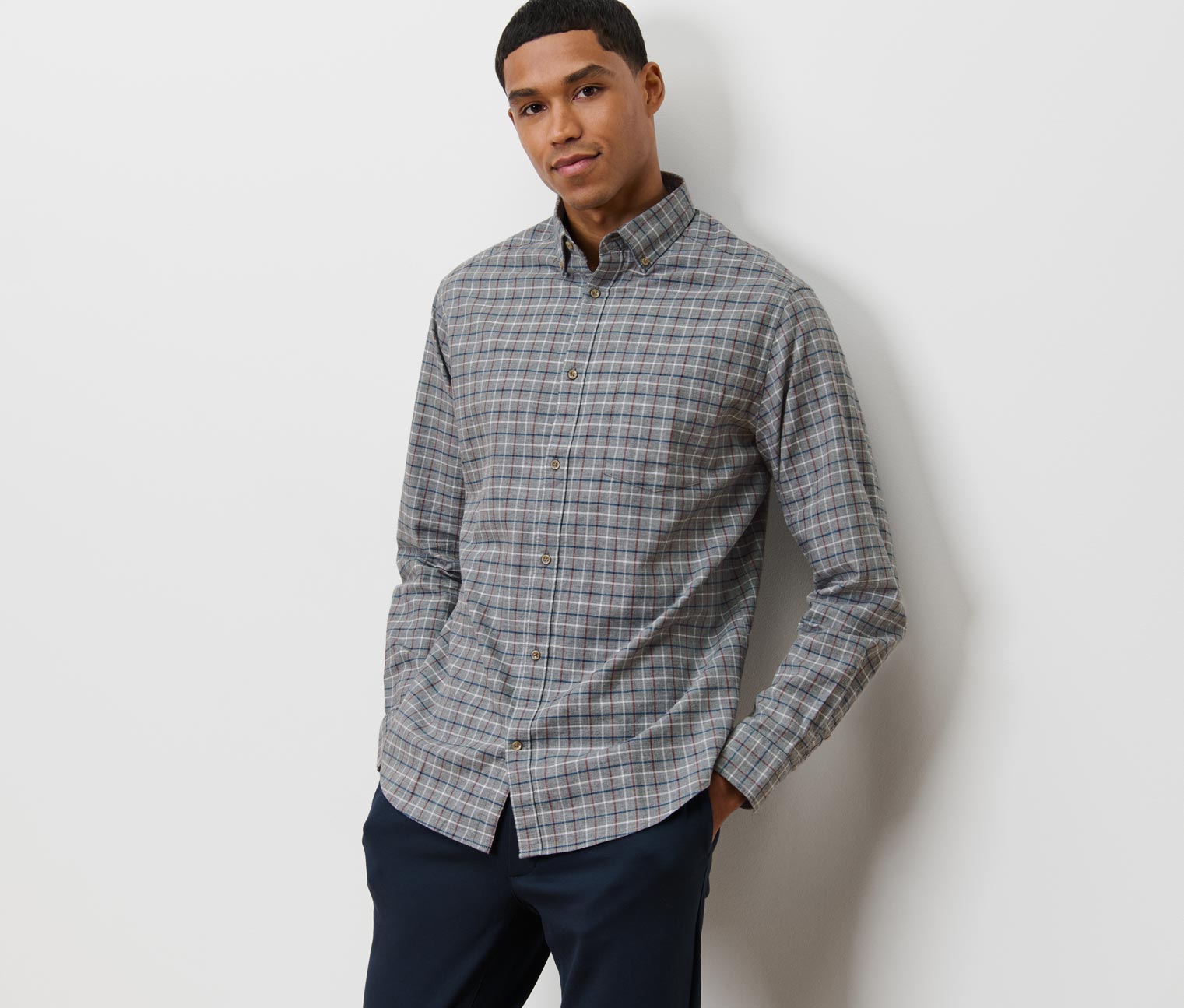 Flanell-Hemd, grau