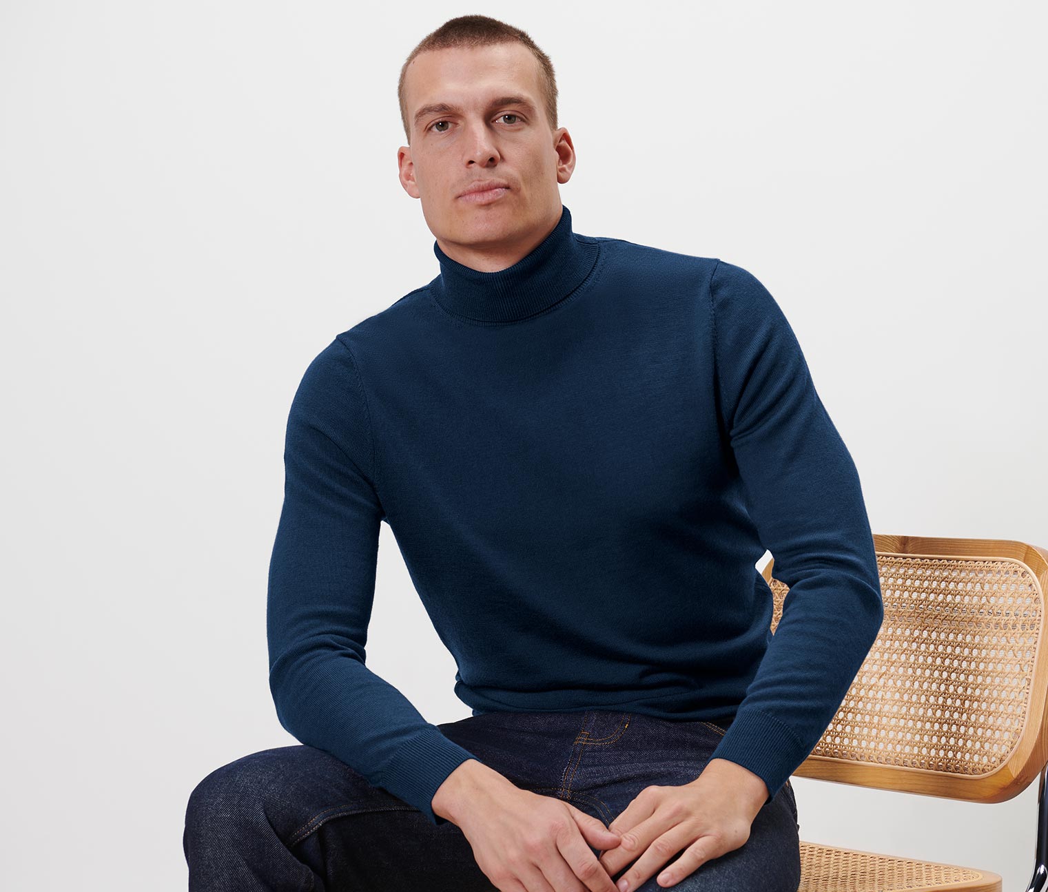 Merino-Pullover, navy
