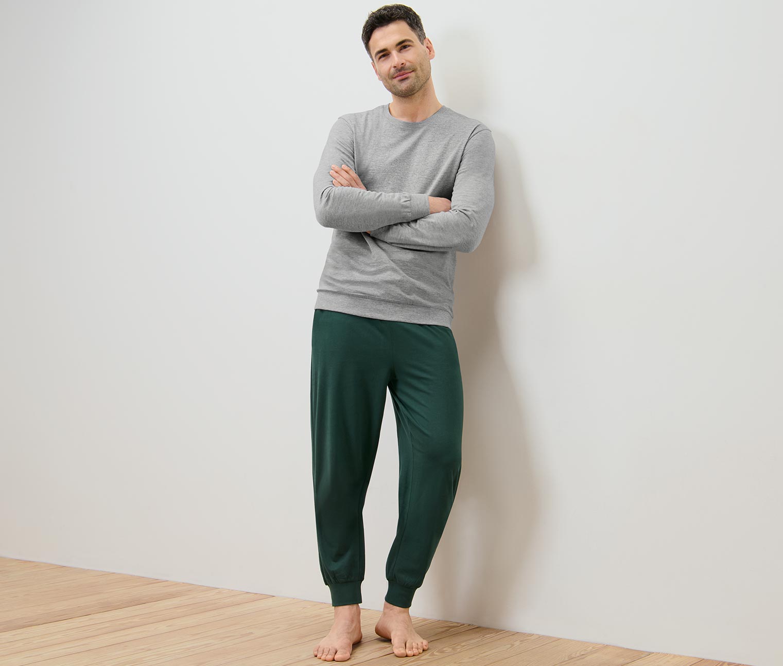 Pyjama, grau/grün