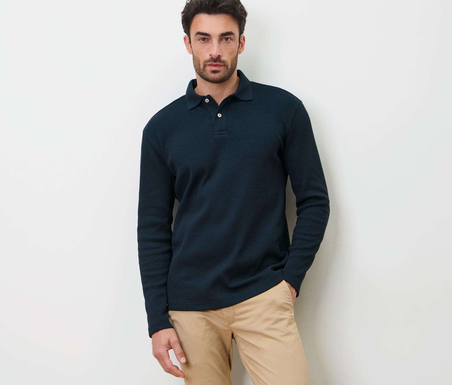 Langarm-Poloshirt