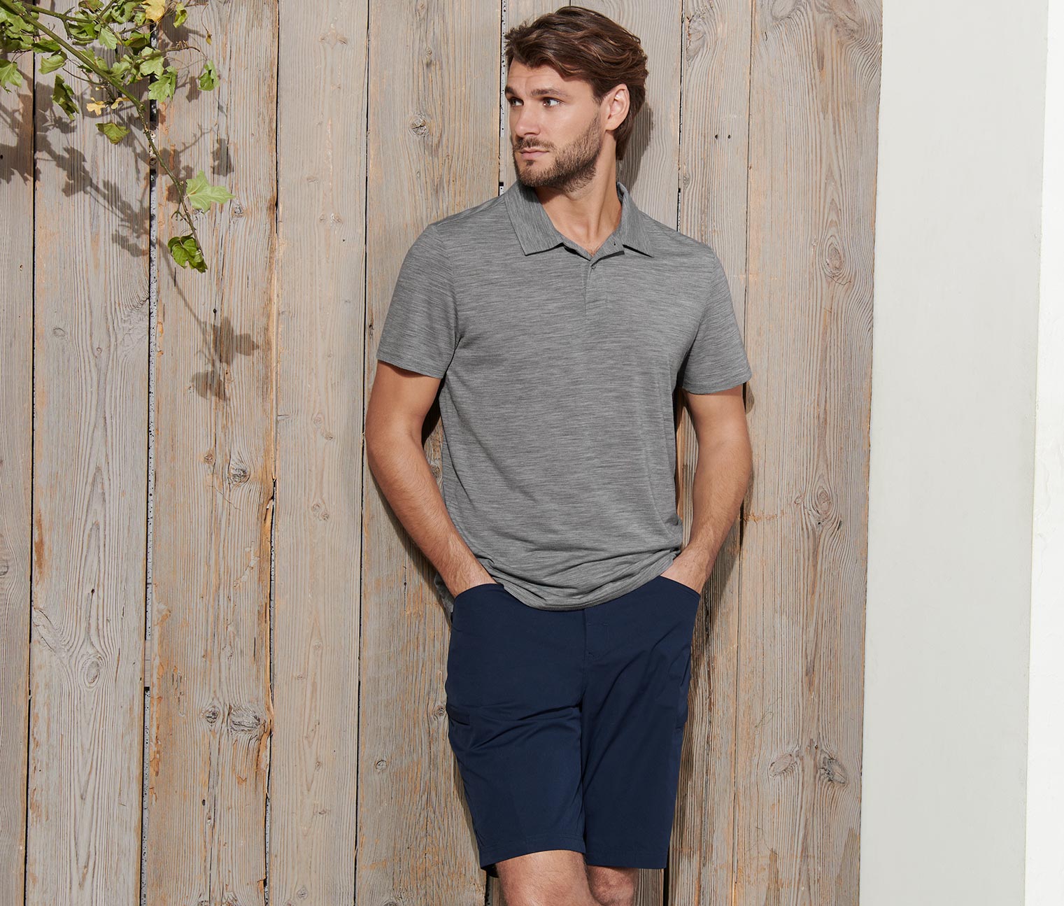 Funktions-Poloshirt mit Merinowolle