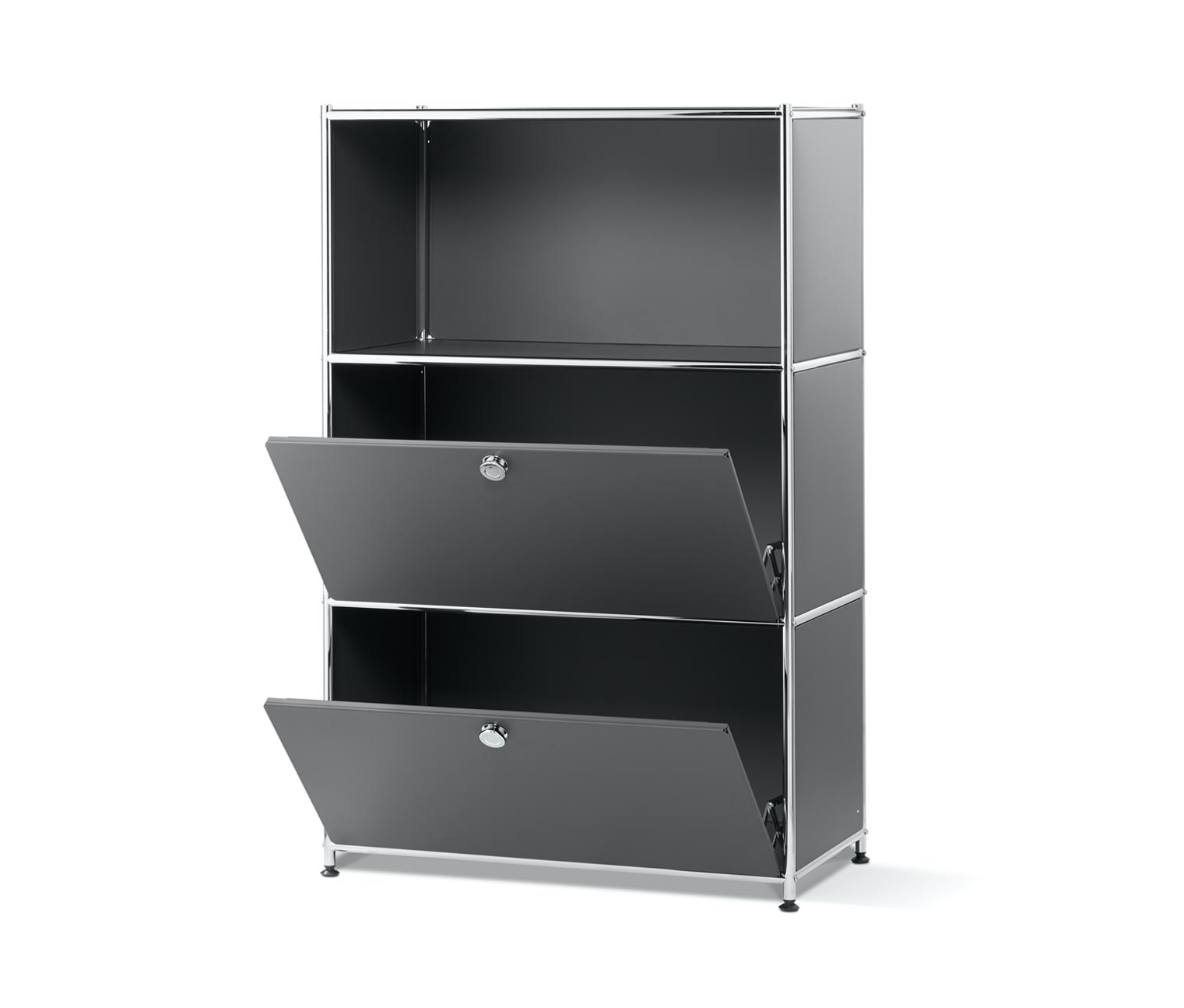 Regal Metall »CN3« mit 2 Klappenfächern, grau
