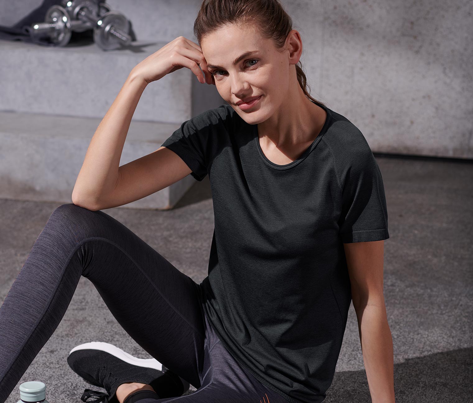 Seamless-Funktionsshirt, schwarz