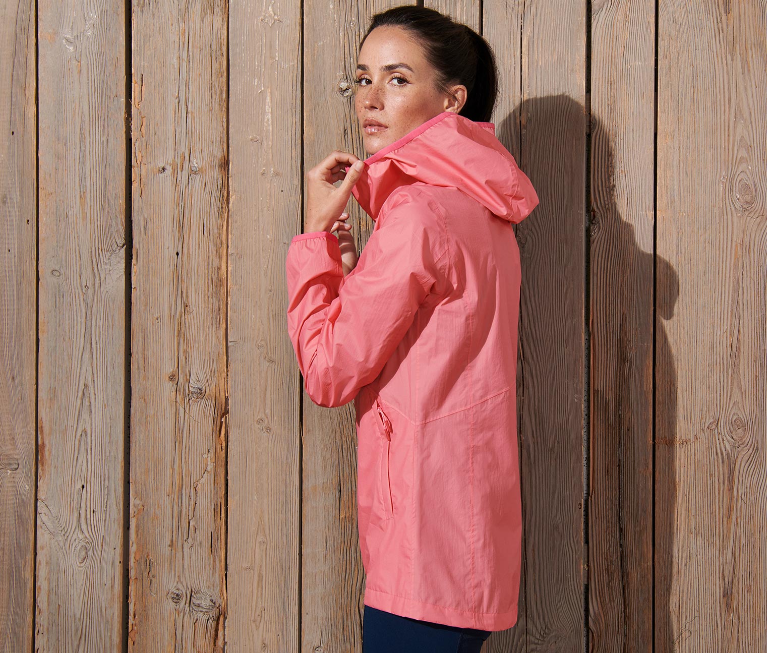Regenjacke, packbar, rosé