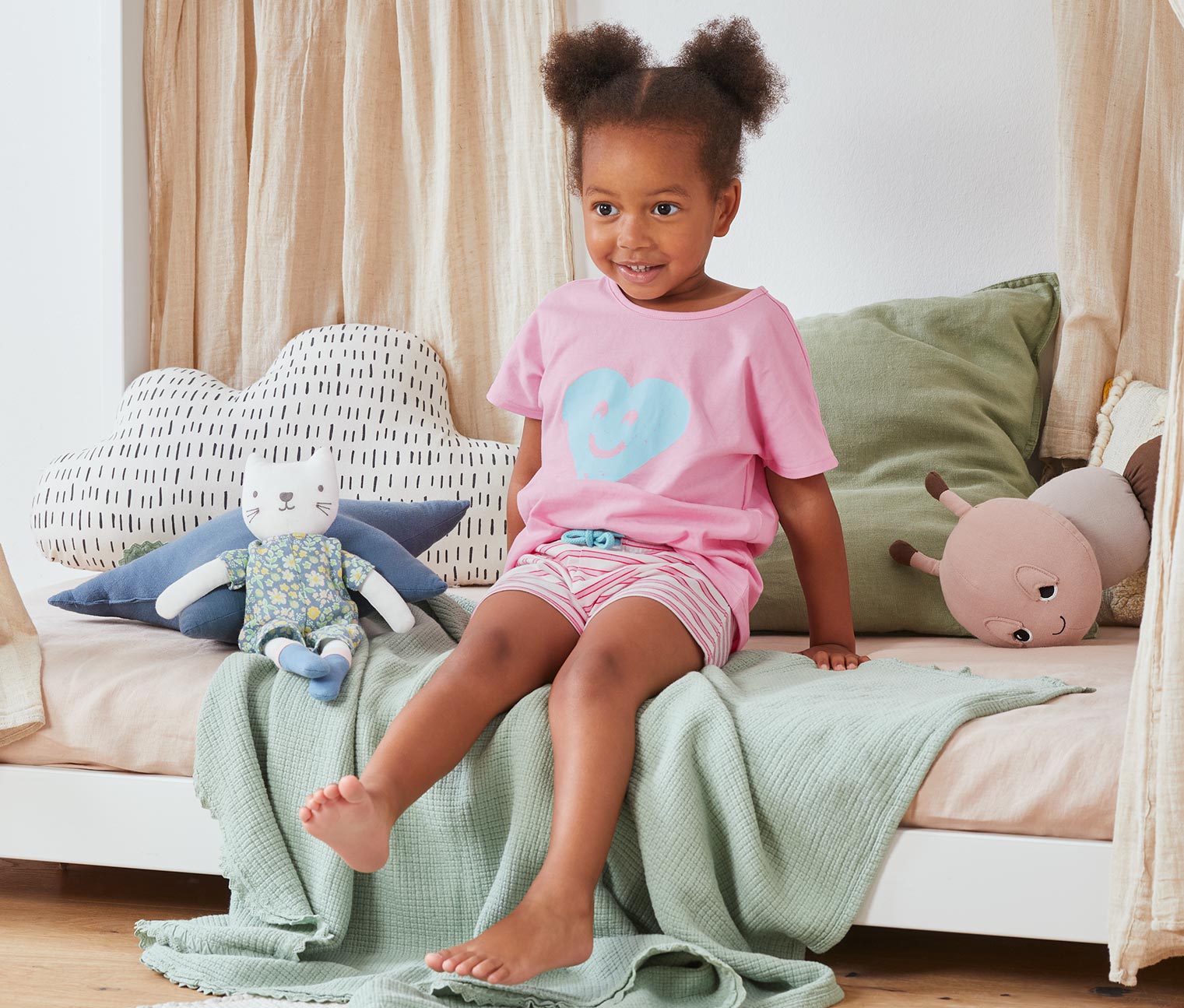 2 Shorty-Pyjamas aus Bio-Baumwolle