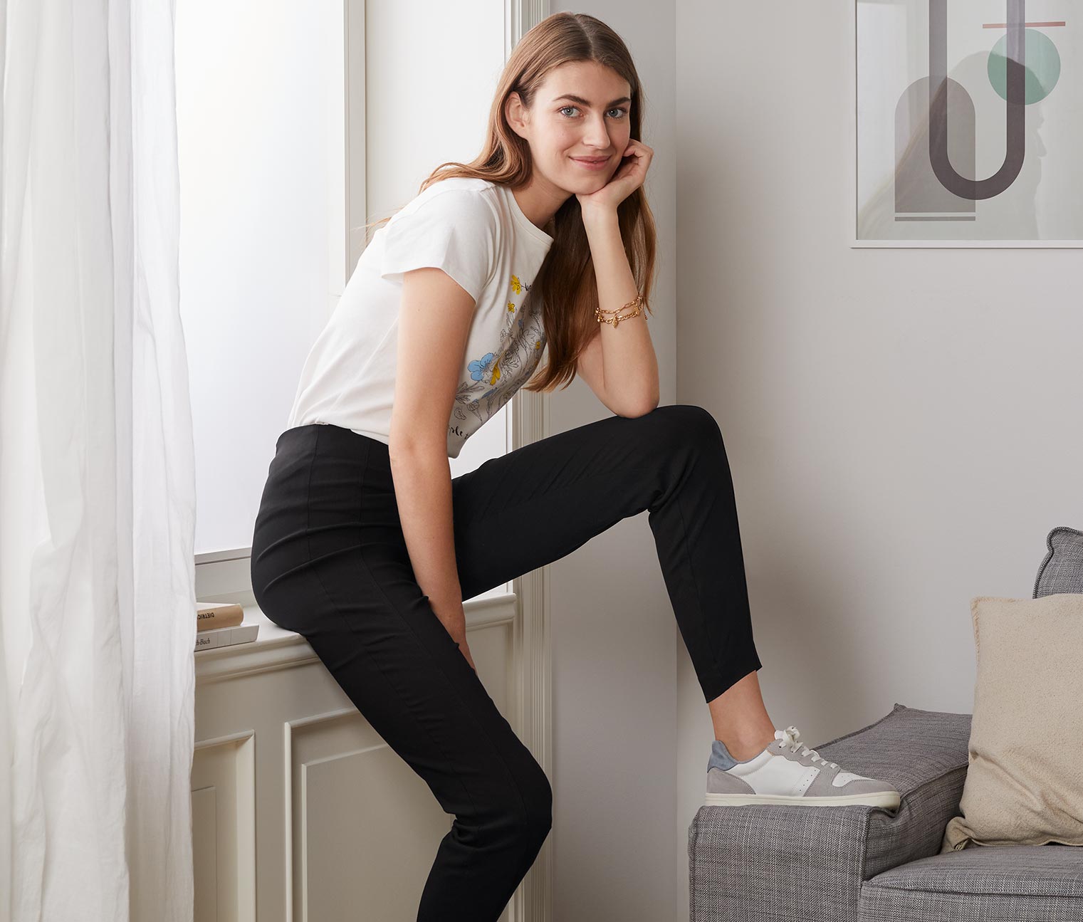 Stretchhose, schwarz