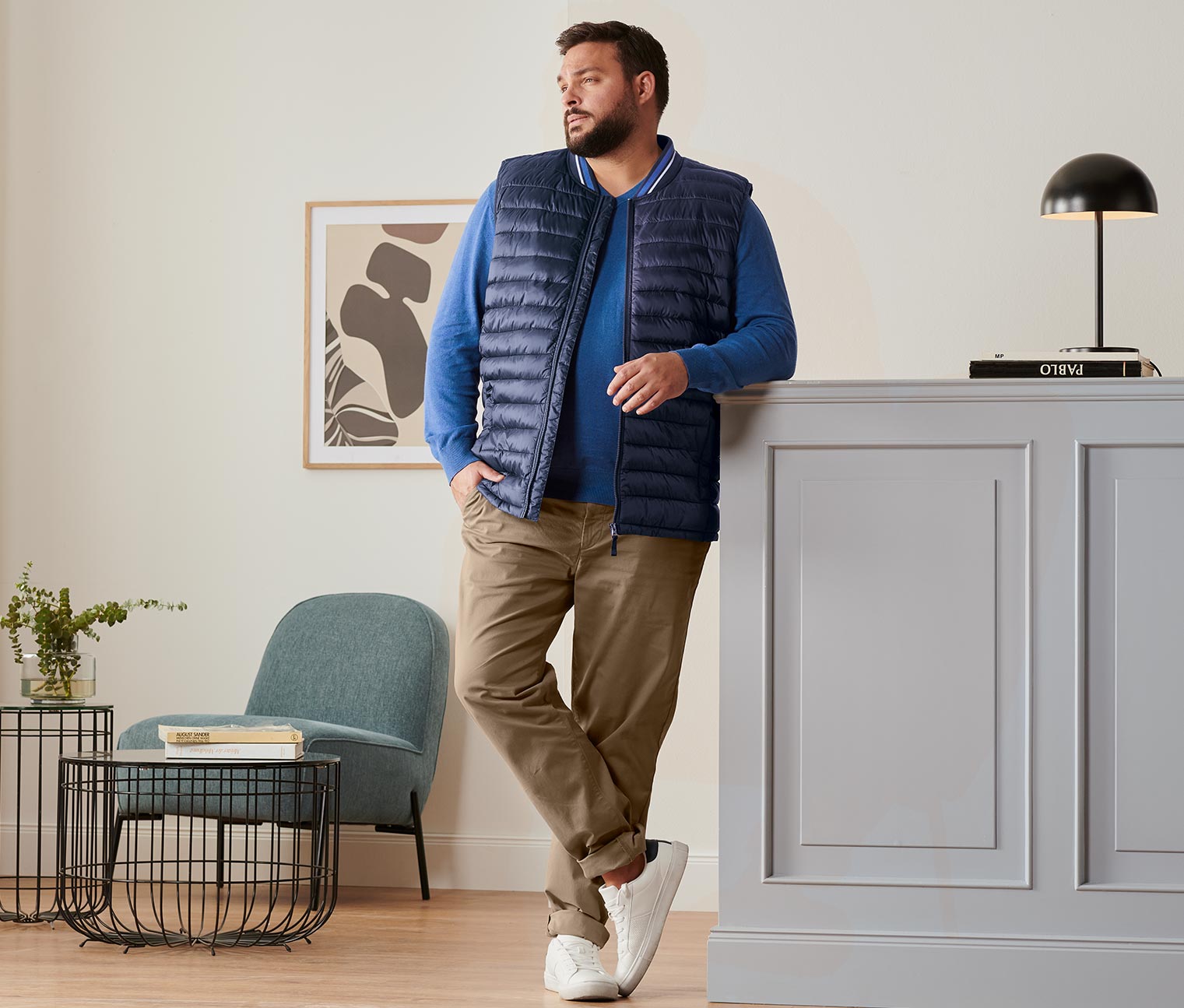 Leinen-Pullover, royalblau