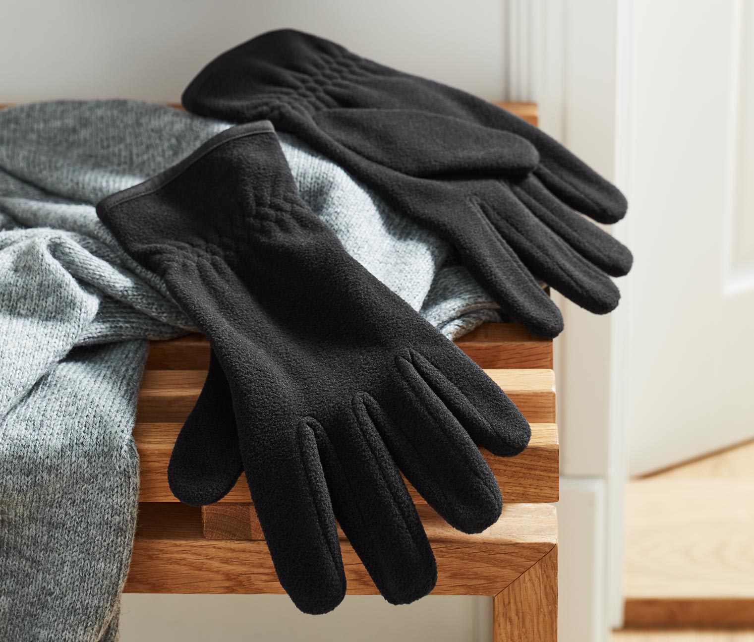Fleece-Handschuhe, schwarz