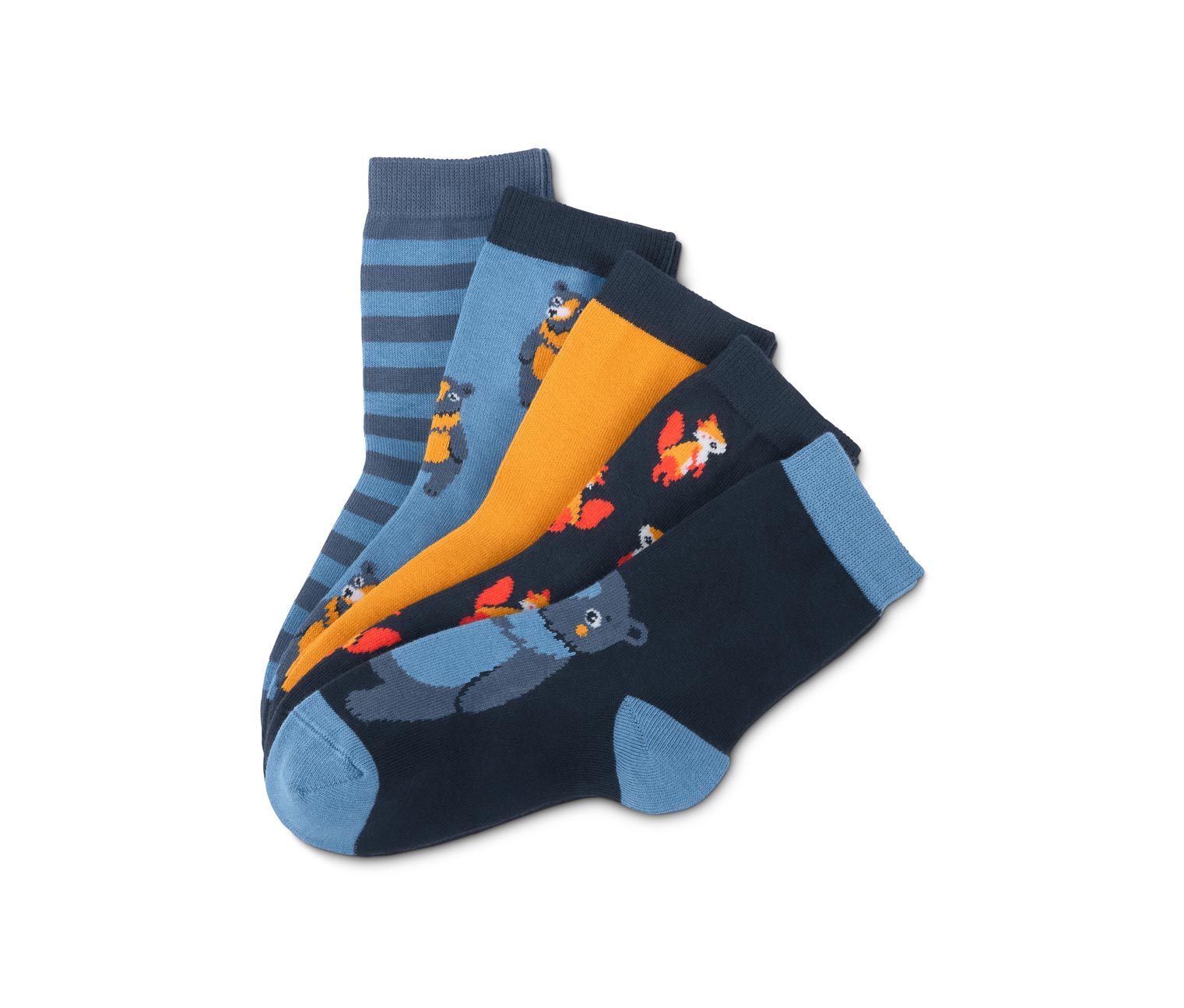 Image of 5 Paar Socken, mit Bär- und Fuchs-Motiven