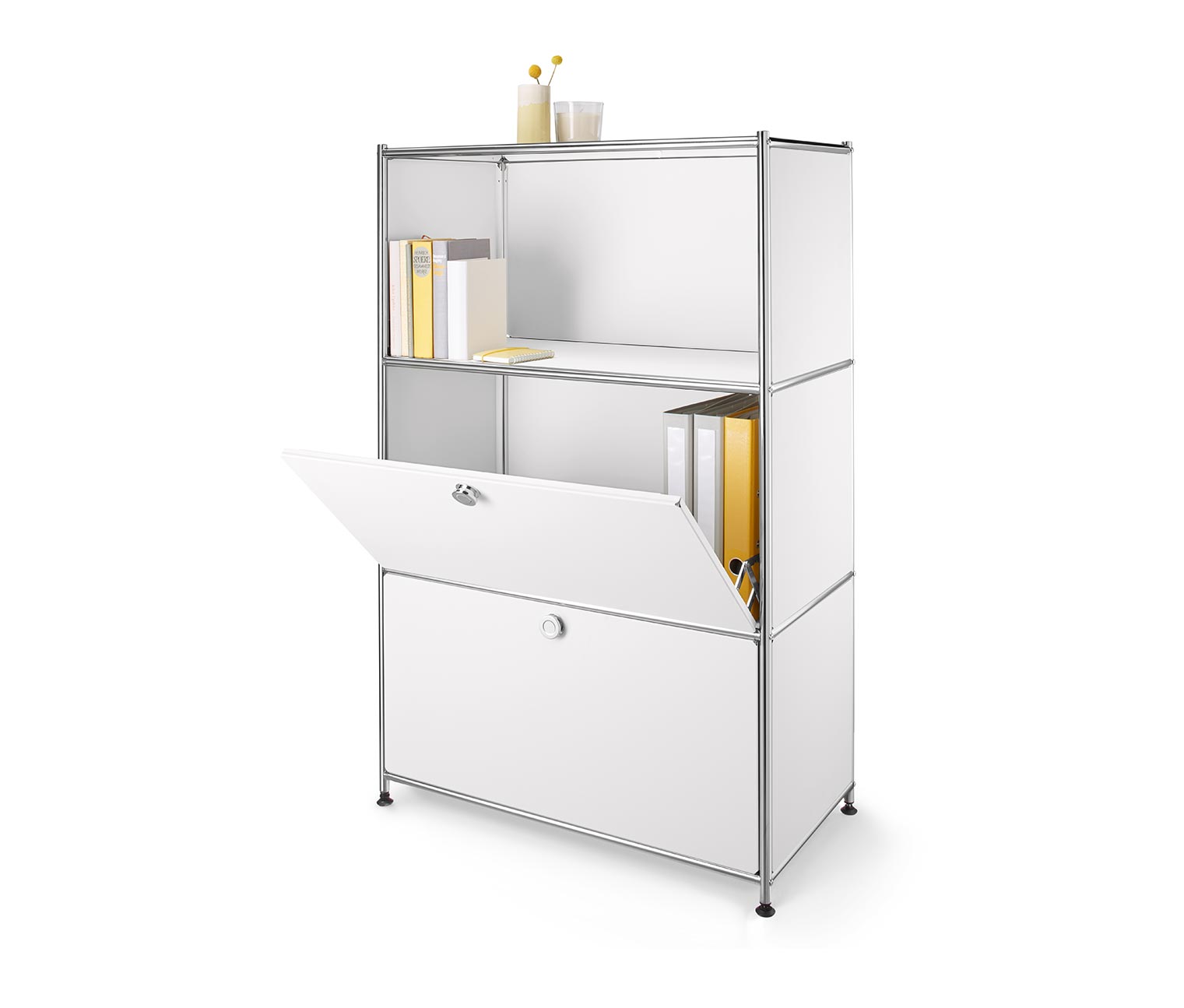 Regal Metall »CN3« mit 2 Klappenfächern, weiss