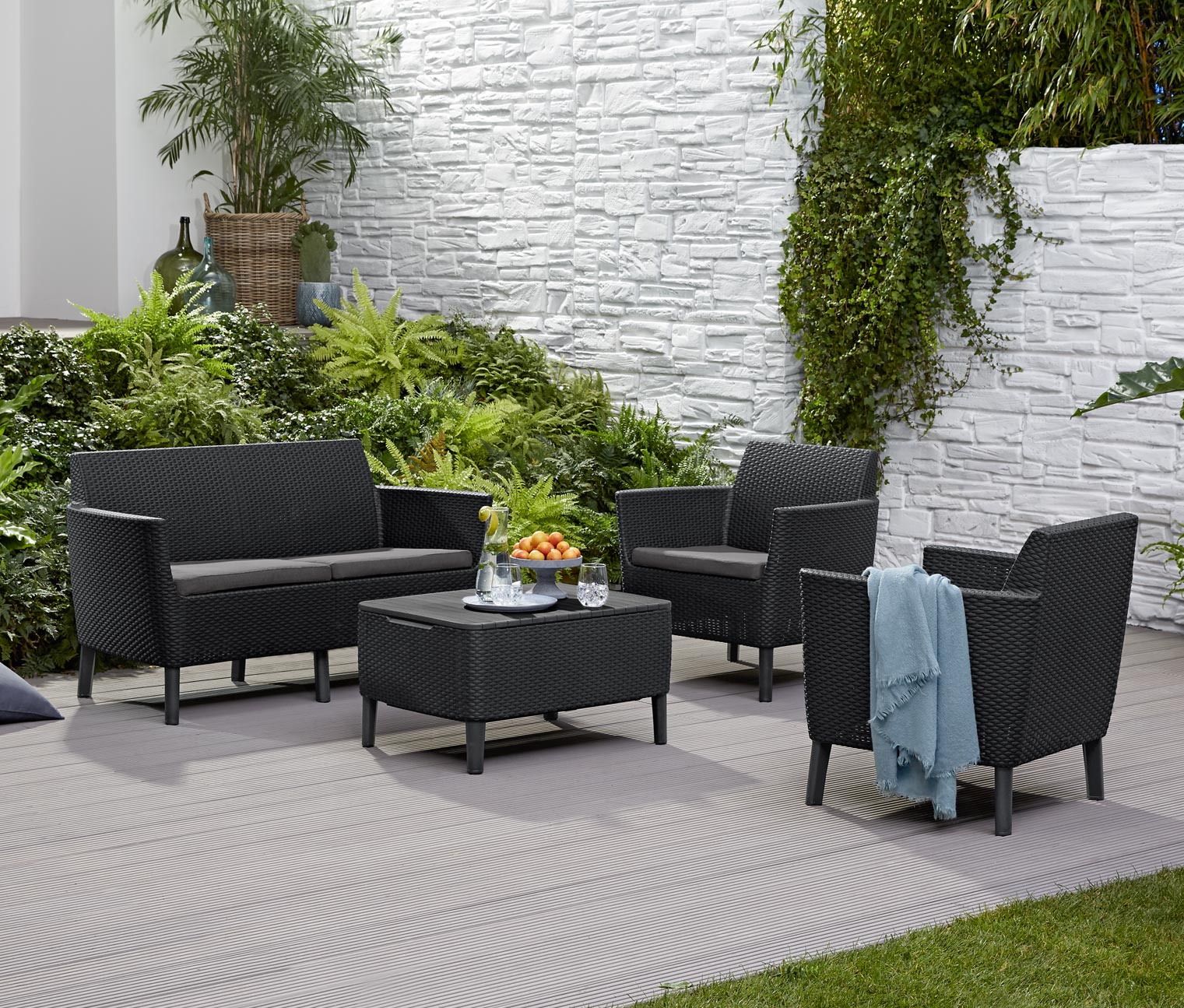 GartenmöbelSet »GeflechtOptik«, 4teilig online bestellen bei Tchibo