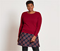 Zopfstrickpullover, rot