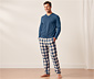 Pyjama mit Flanellhose, dunkelblau kariert