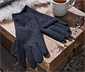 Strickfleece-Handschuhe, dunkelblau meliert