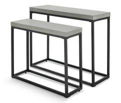 2er-Set Konsolentische in Betonoptik