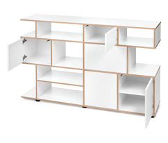 Bücherregal mit Echtholz-Multiplexkanten