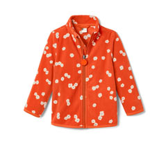 Kleinkind-Fleecejacke, Blumen-Alloverprint