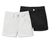 2 Shorts, schwarz-weiss