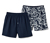 2 Web-Boxershorts, blau und mit Alloverprint