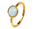 Ring, vergoldet, mit synthetischem Opal