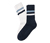 2 Paar Rippstrick-Socken, blau und weiss