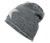 Feinstrick-Beanie mit Glitzer-Stern - Dunkelgrau meliert mit silberfarbenem Glitzer-Stern