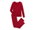 Pyjama mit Spitzenbesatz, rot