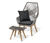 Textilgeflecht-Design-Sessel mit Fusshocker