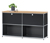 Sideboard Metall »CN3« mit Holzplatte und versetzbaren Klappenfächern, schwarz