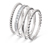 Ring, 925 Silber, 4er Set mit Zirkonia