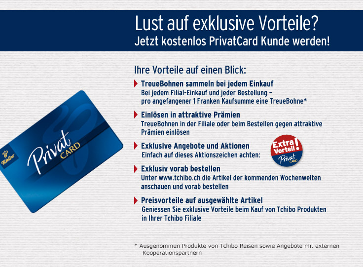 PrivatCard Vorteile