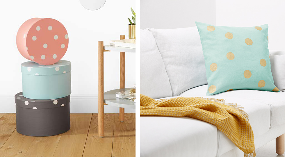 Polka Dots in warmen Farben fürs Wohnzimmer
