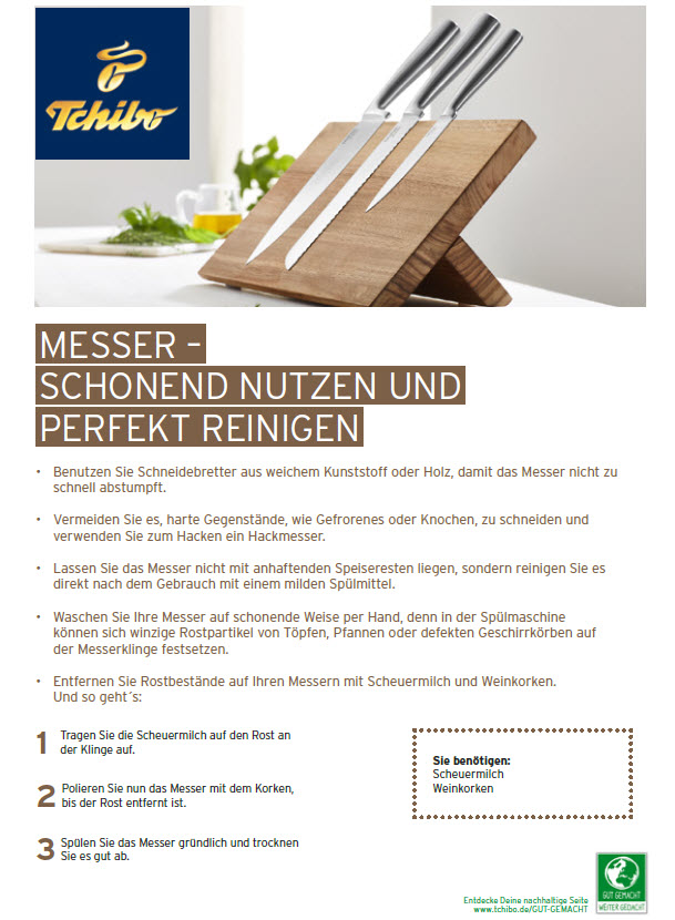 MESSER – SCHONEND NUTZEN UND PERFEKT REINIGEN